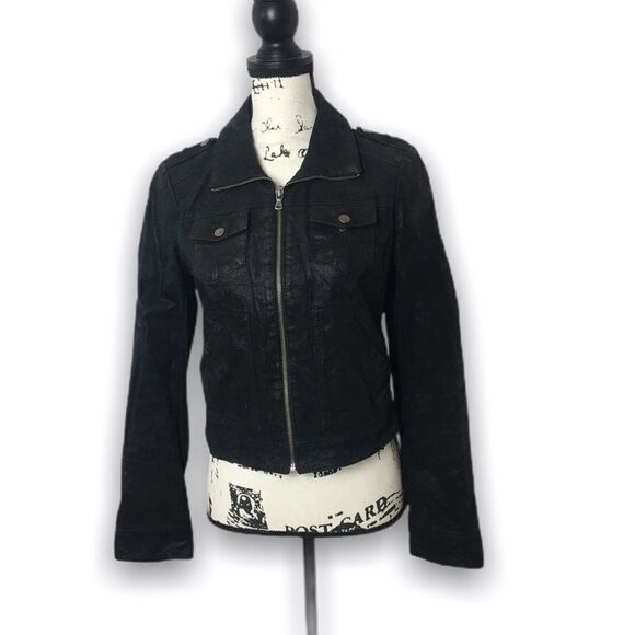 Levi's SZ S Black Leather Jacket - Picture 1 of 4